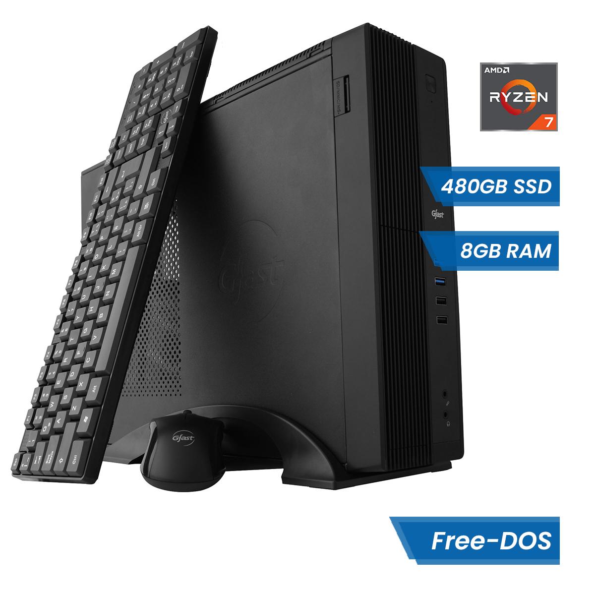 PC Slim Gfast R-757 AMD Ryzen 7 480GB SSD 8GB Ram FREE